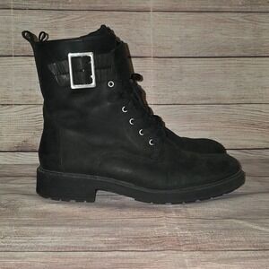 CLARKS ORINOCO 2 LACE Boots Black Moto Combat Biker Goth Buckle Boots